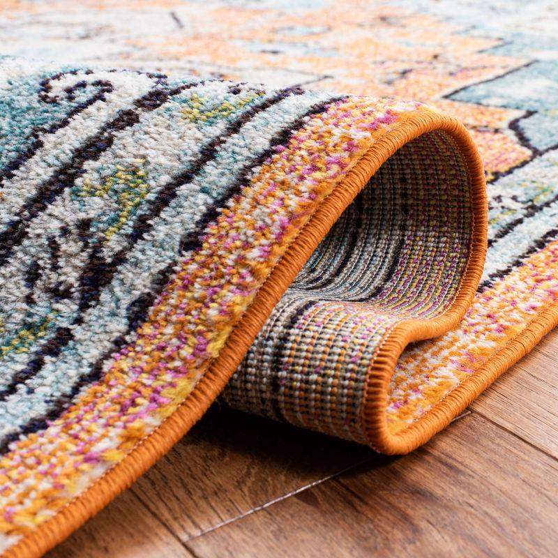 Madison MAD473 Power Loomed Indoor Area Rug - Orange/Teal - 5'3"x7'6" - Safavieh