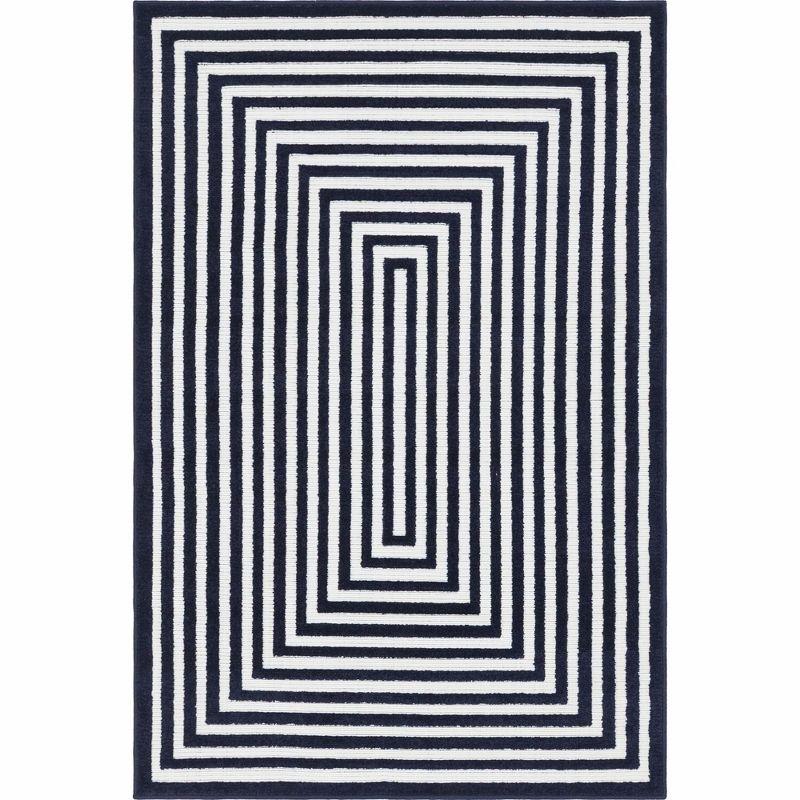 Navy Blue 4' x 6' Prescott Easy-Care Outdoor Area Rug