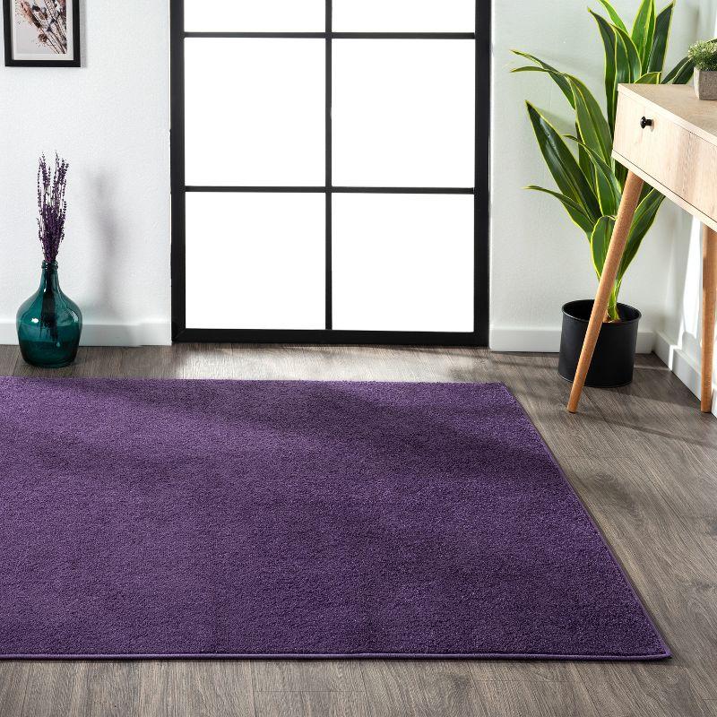 4'x6' Haze Solid Low-Pile, Purple - JONATHAN Y