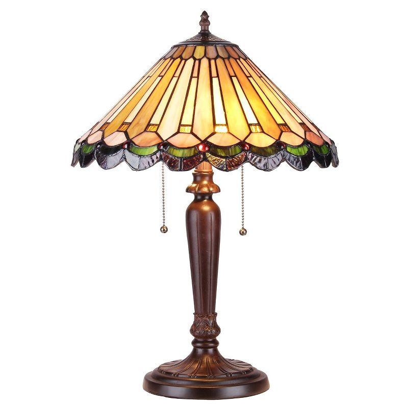 Chloe Lighting Inez Tiffany-style 2 Light Mission Table Lamp 16" Shade