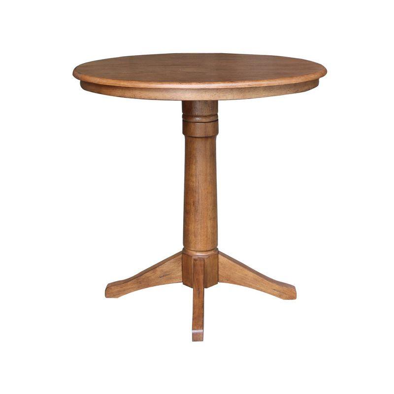 Eco-Friendly Round Oak Pedestal Table with Extendable Leaf