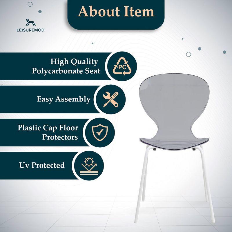 Ivy Bronx Edenfield Dining Chair with Curved Back and Waterfall Edge Seat White Powder-Coated Metal Legs