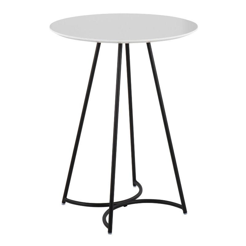 Contemporary Canary Round Wood & Metal Counter Table