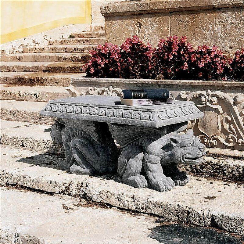 Gargoyle Resin Outdoor Bench