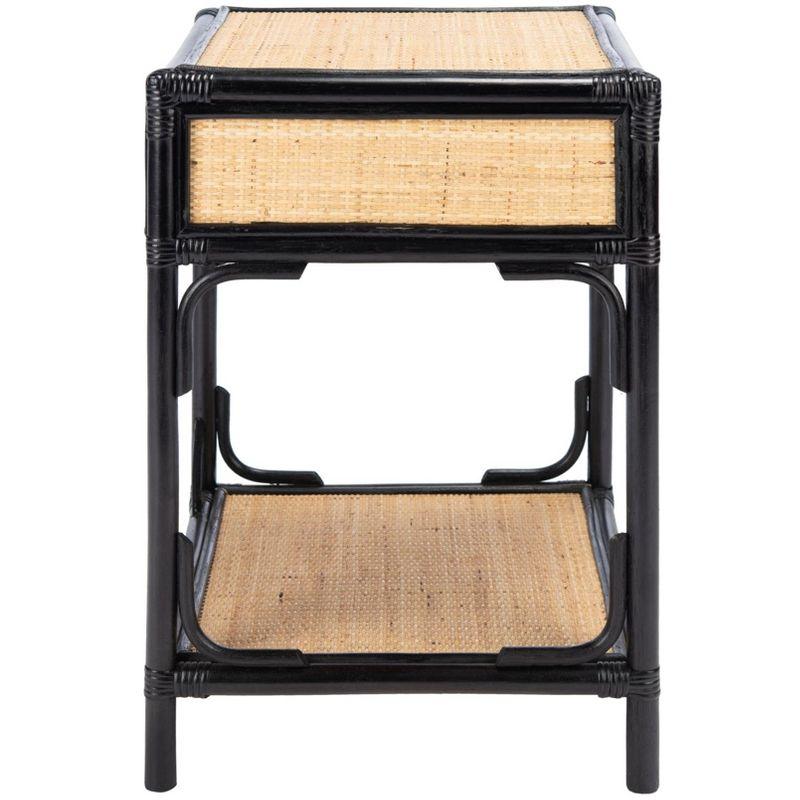 Roya 1 Drawer 1 Shelf Nightstand - NST4005 - Black/Natural - Safavieh