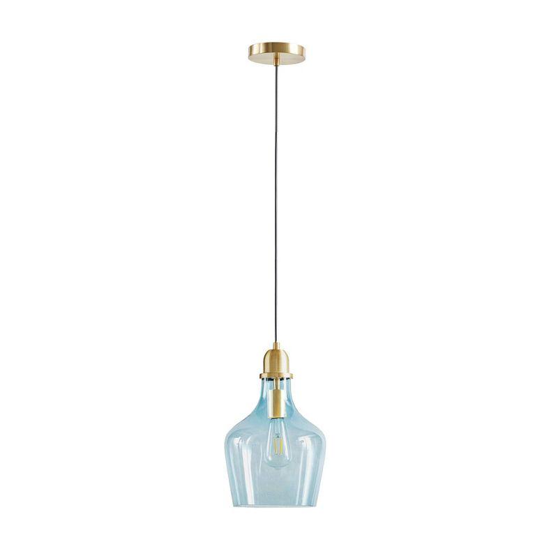 Auburn Bell Shaped Glass Pendant in Gold and Blue