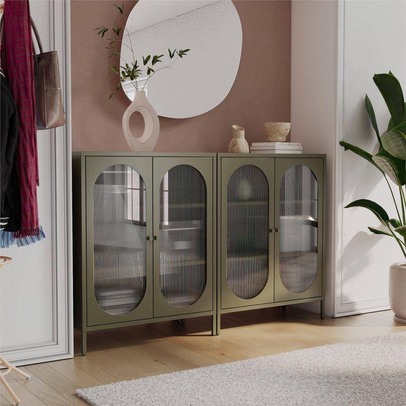 Luna 39.96'' Tall Accent Cabinet with Fluted Glass