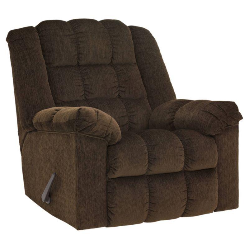 Ludden Rocker Side Lever Recliner Cocoa - Signature Design by Ashley: Plush Upholstery, Comfort Style