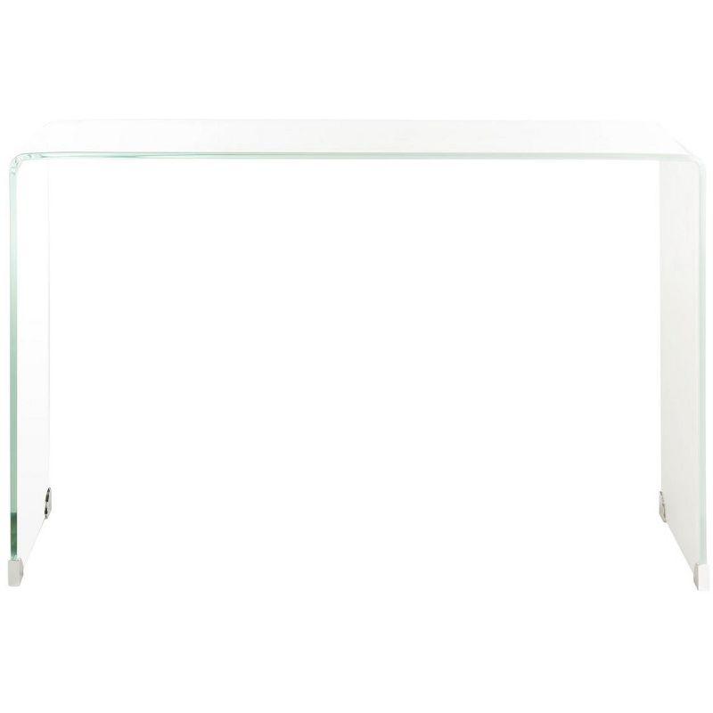 Crysta Ombre Glass Console Table - Clear/White - Safavieh