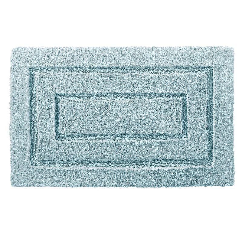 24"x40" Signature Bath Rug Aqua - Cassadecor: Cotton, Machine Washable, Lightweight Spray Latex Backing