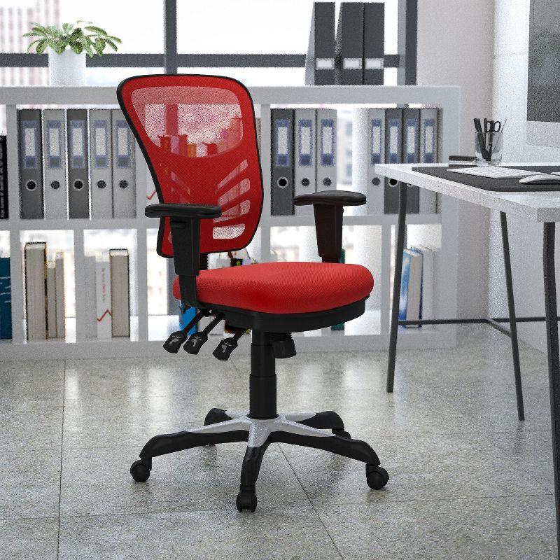 Flash Furniture Mid-Back Mesh Multifunction Executive Swivel Ergonomic Office Chair with Adjustable Arms