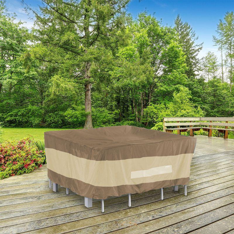 AnyWeather Square Patio Table with Chairs Outdoor Cover, Durable and Waterproof