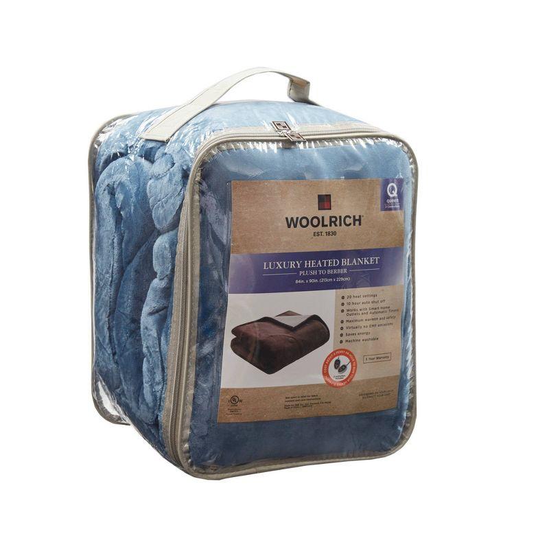Woolrich Woolrich Heated Plush to Berber Blanket,Sapphire Blue,Twin
