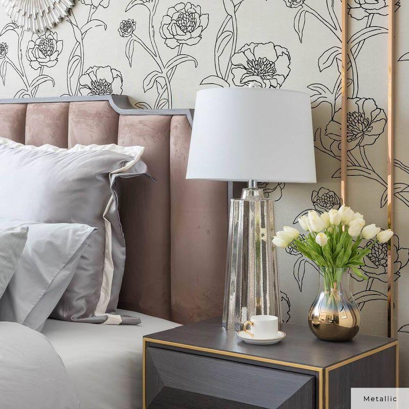 Tempaper & Co. Peonies Removable Peel and Stick Wallpaper, Black and White Floral, 56 sq. ft.: Vinyl Self-Adhesive Botanical Decor