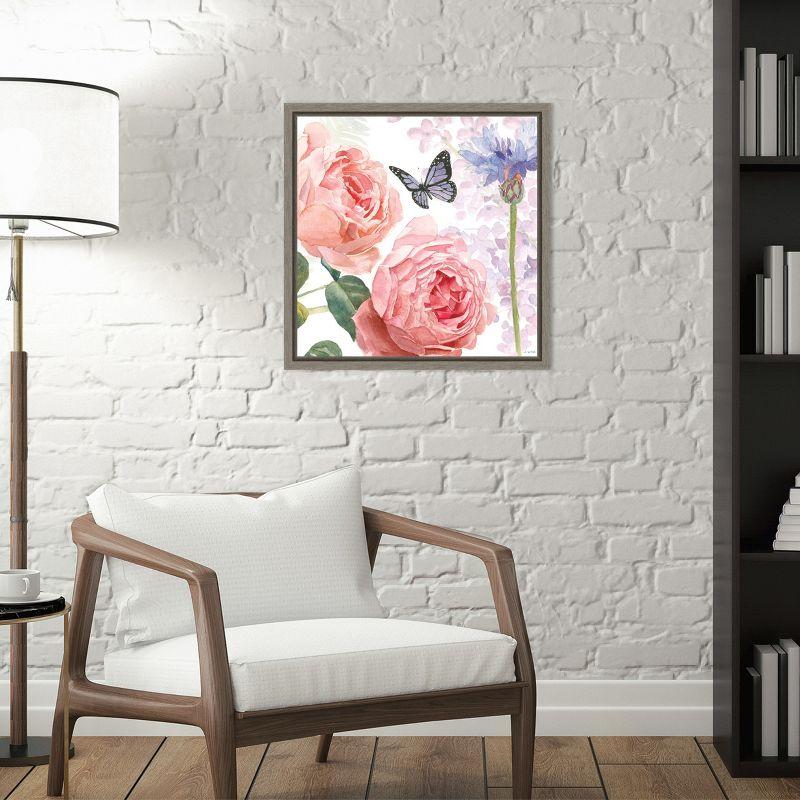 Amanti Art Boho Bouquet II (Butterfly Floral) by James Wiens Canvas Wall Art Print Framed 16 x 16-in.