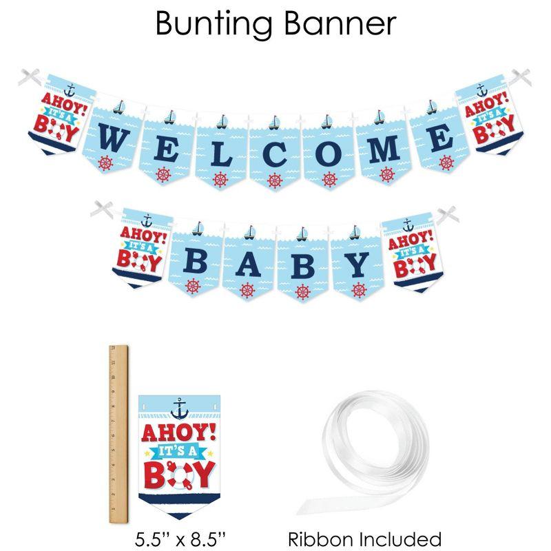 Big Dot of Happiness Ahoy It's a Boy - Nautical Baby Shower Supplies - Banner Decoration Kit - Fundle Bundle