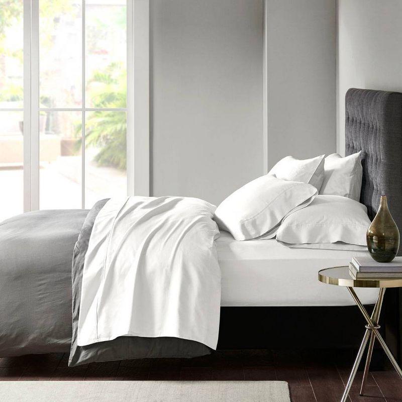 Split King 800 Thread Count 7pc Cotton Blend Sheet Set White