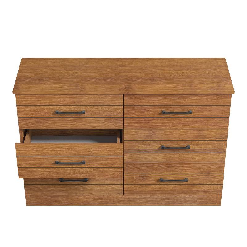 Galano Elis Amber Walnut 6 Drawer 47.2 in. Wide Dresser (Sturdy, Effortless Assembly with Interlocking Drawers)