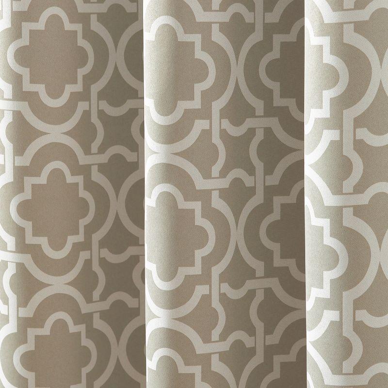 40"x63" Sun Zero Blackout Barnett Trellis Grommet Curtain Panel Taupe: Thermal Insulated, Energy Efficient, Noise Reduction
