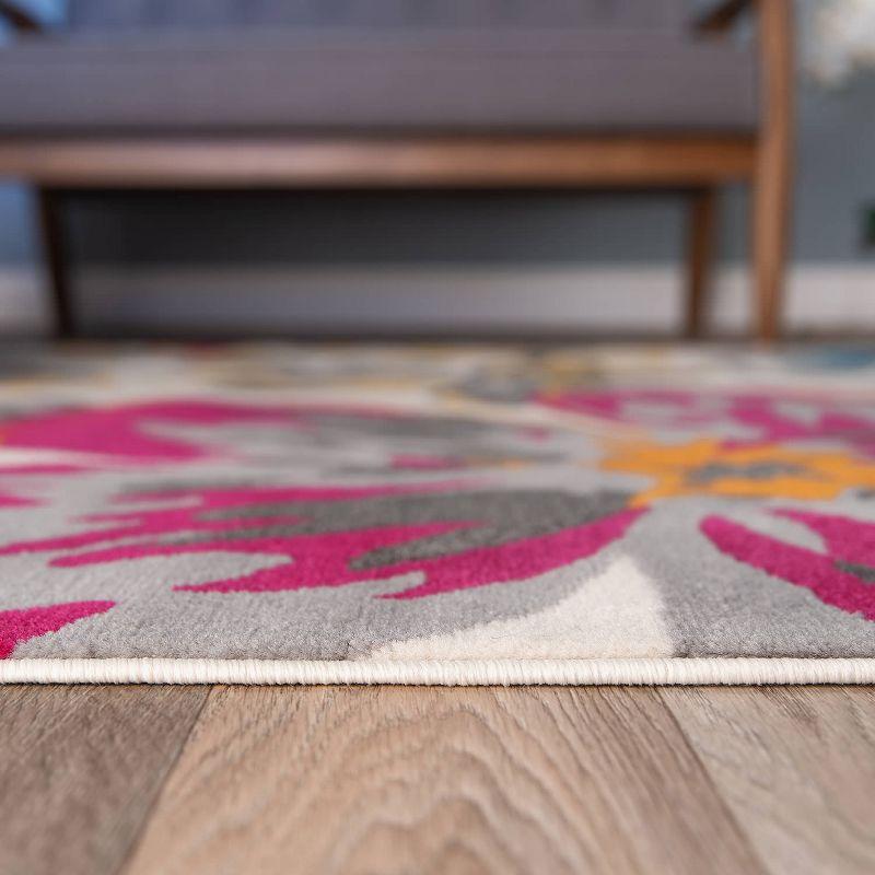 World Rug Gallery Modern Floral Design Multi 3'1" x 5' Area Rug