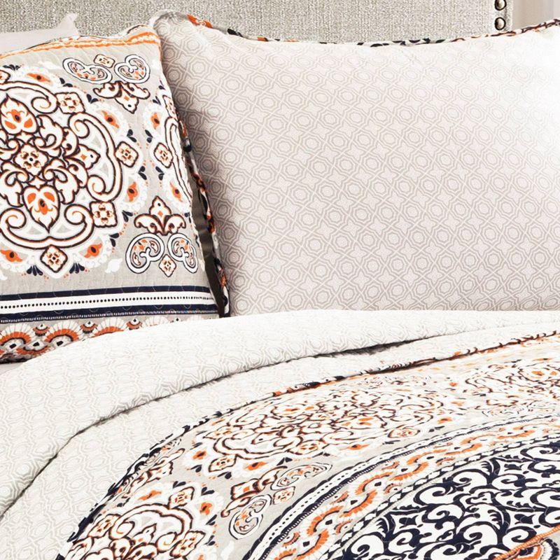 Lush Decor Nesco Navy 320 TC Reversible Modern & Contemporary 3 Piece Quilt Set