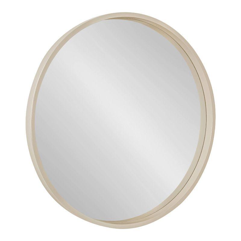 Travis Round Wood Accent Wall Mirror - Kate and Laurel All Things Decor