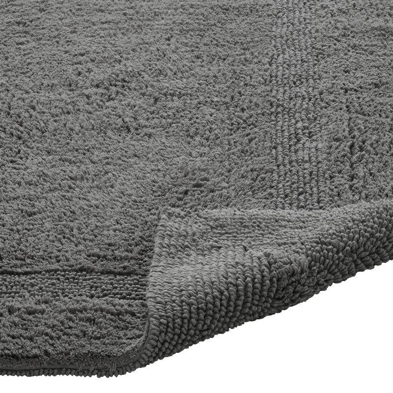 Better Trends Lux 100% Cotton Tufted Solid Reversible Bath Rug 20" x 20" Contour - Gray