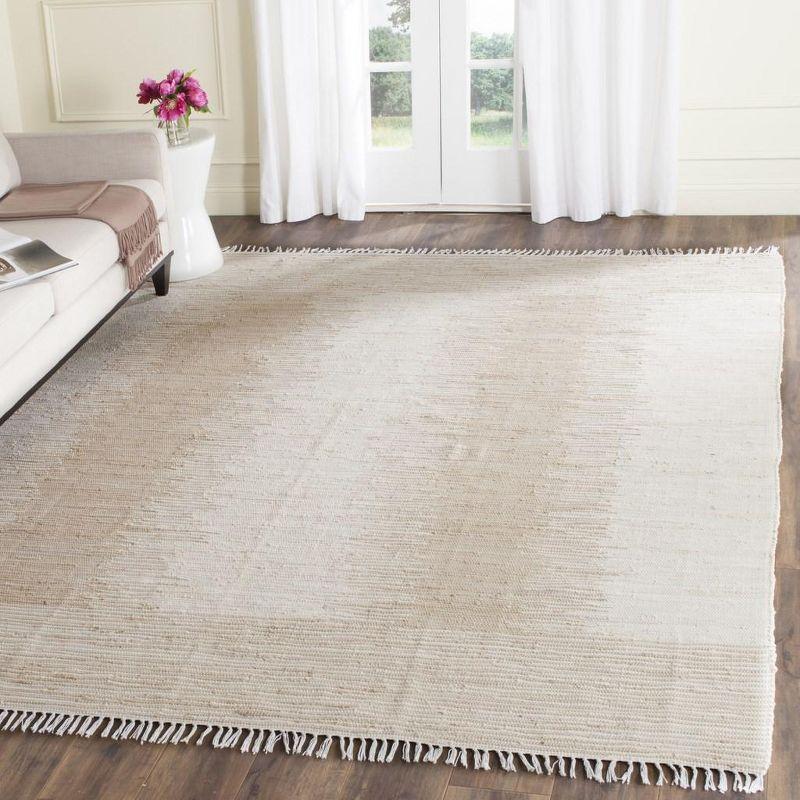 Beige Coastal Essence 10' x 14' Hand Woven Wool & Cotton Rug