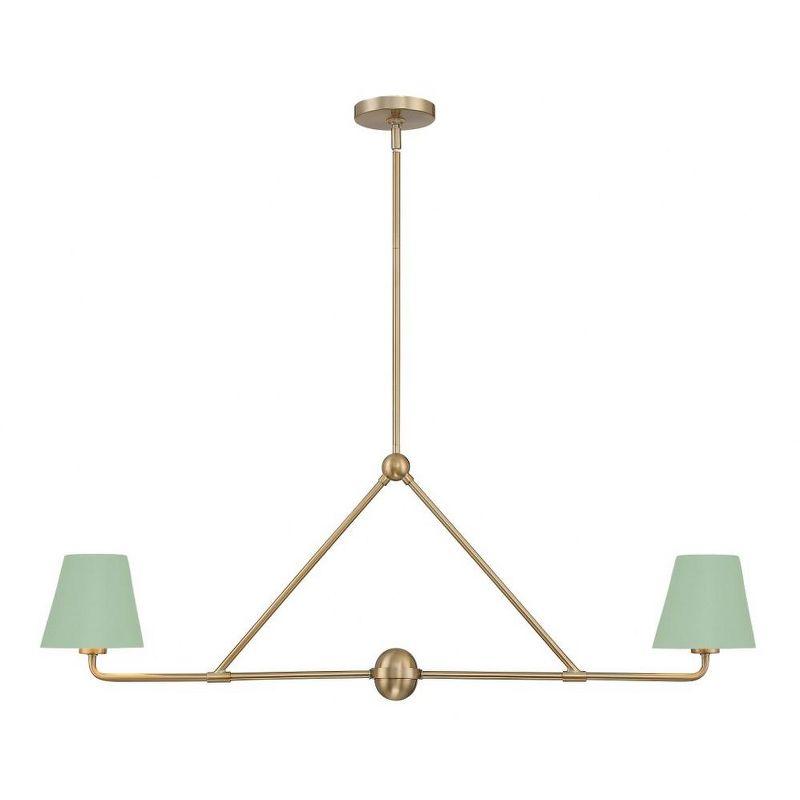 Crystorama Lighting Xavier 2 - Light Chandelier in  Vibrant Gold/Green