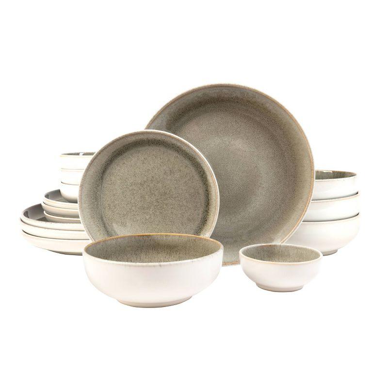 16pc Stoneware Resona Dinnerware Set Green - Sango