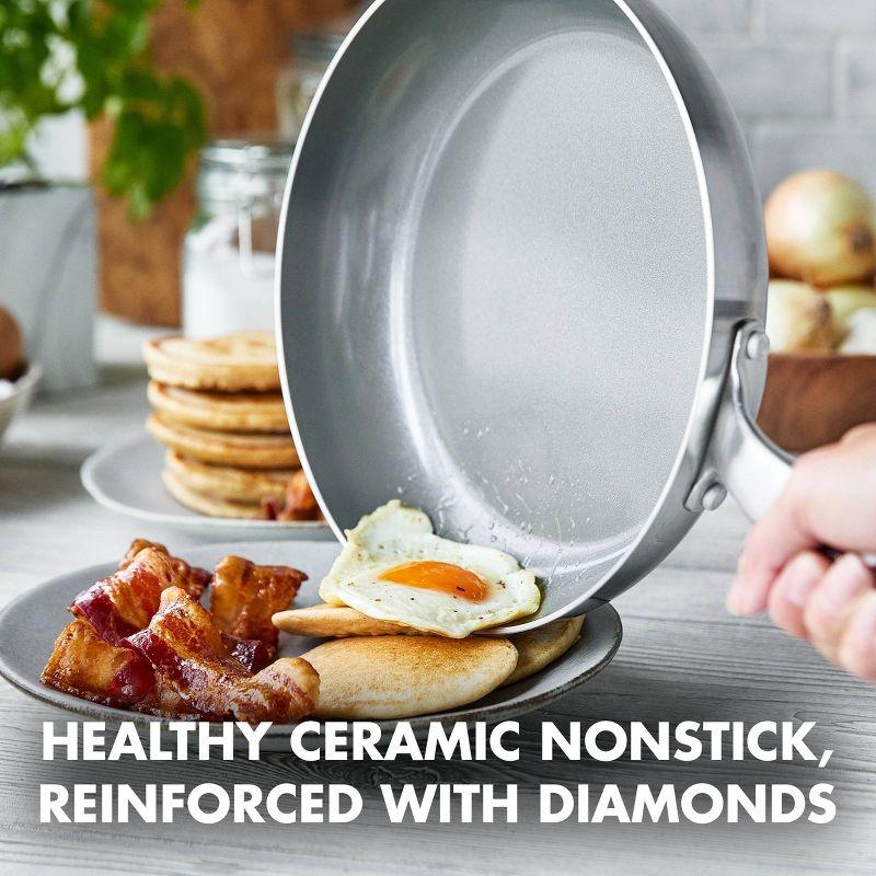 GreenPan Chatham Healthy Ceramic Nonstick Stainless Steel 2 Piece Frying Pan Set