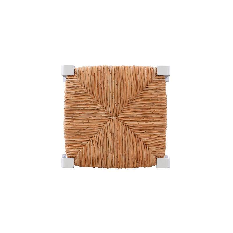Set of 2 Gianna Backless Handwoven Rush Seat Barstools White - Linon: Solid Wood, 29" Height