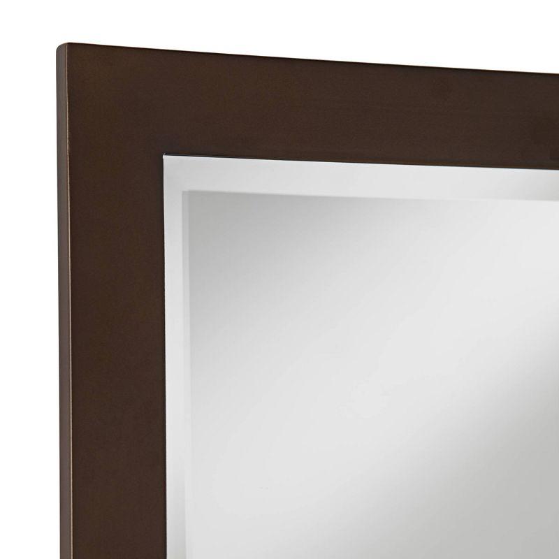 Possini Euro Design Metzeo Rectangular Vanity Wall Mirror Vintage Beveled Edge Oil Rubbed Bronze Metal Frame 26" Wide for Bathroom Bedroom Living Room