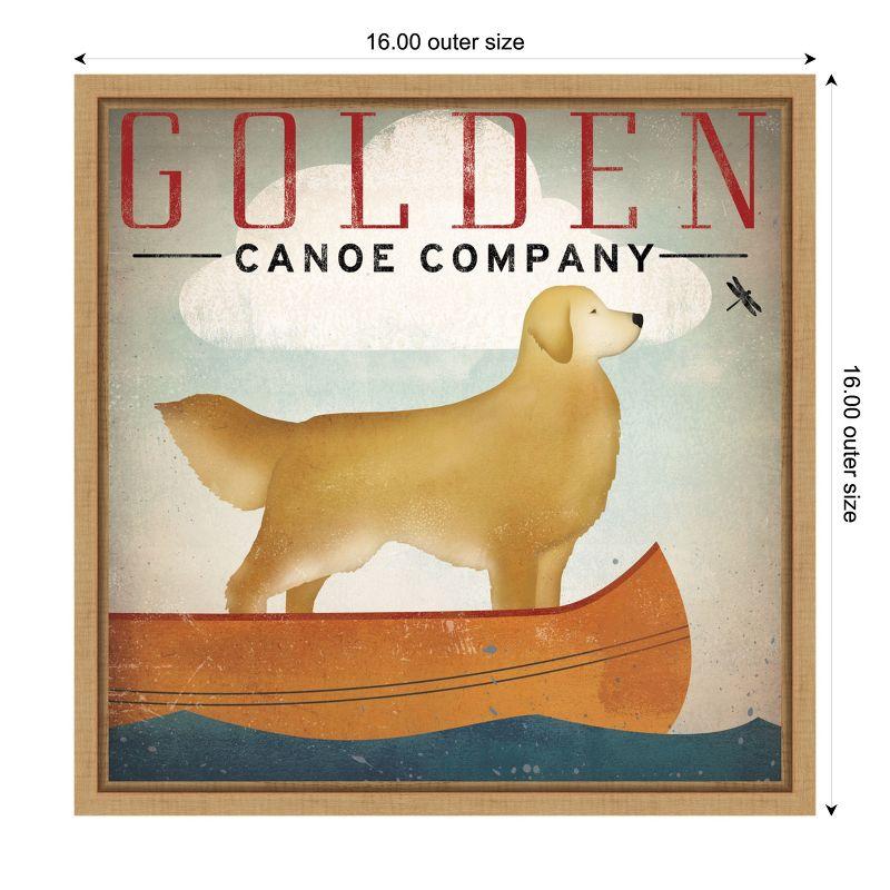 Amanti Art Golden Dog Canoe Co (right face) by Ryan Fowler Framed Canvas Wall Art