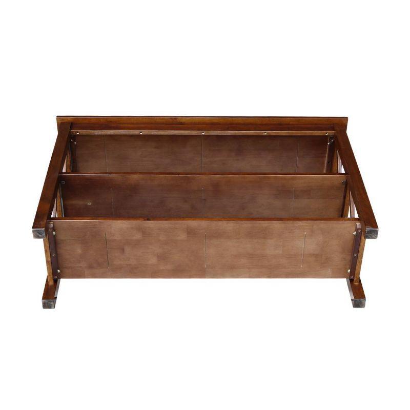 International Concepts Hampton Console Table Espresso: Stained Wood, Fixed Shelf, Rectangular Shape, Spot Clean