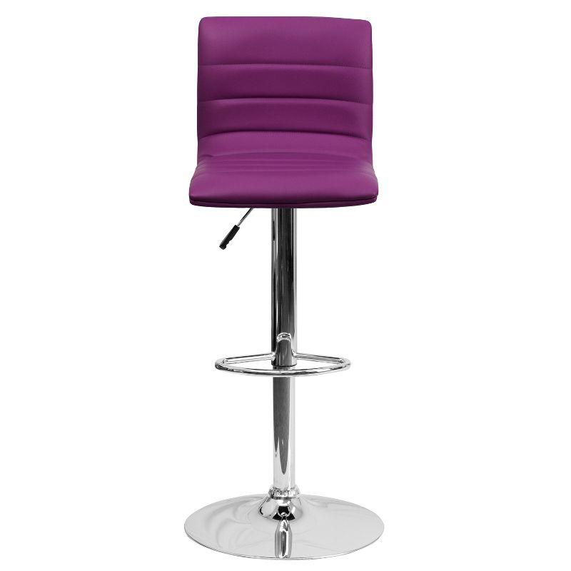 Flash Furniture Modern Vinyl Adjustable Height Barstool with Horizontal Stitch Back