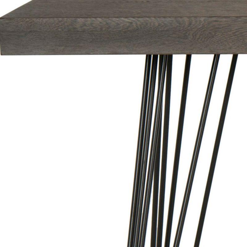 Transitional Dark Brown and Black Metal Console Table - 55"