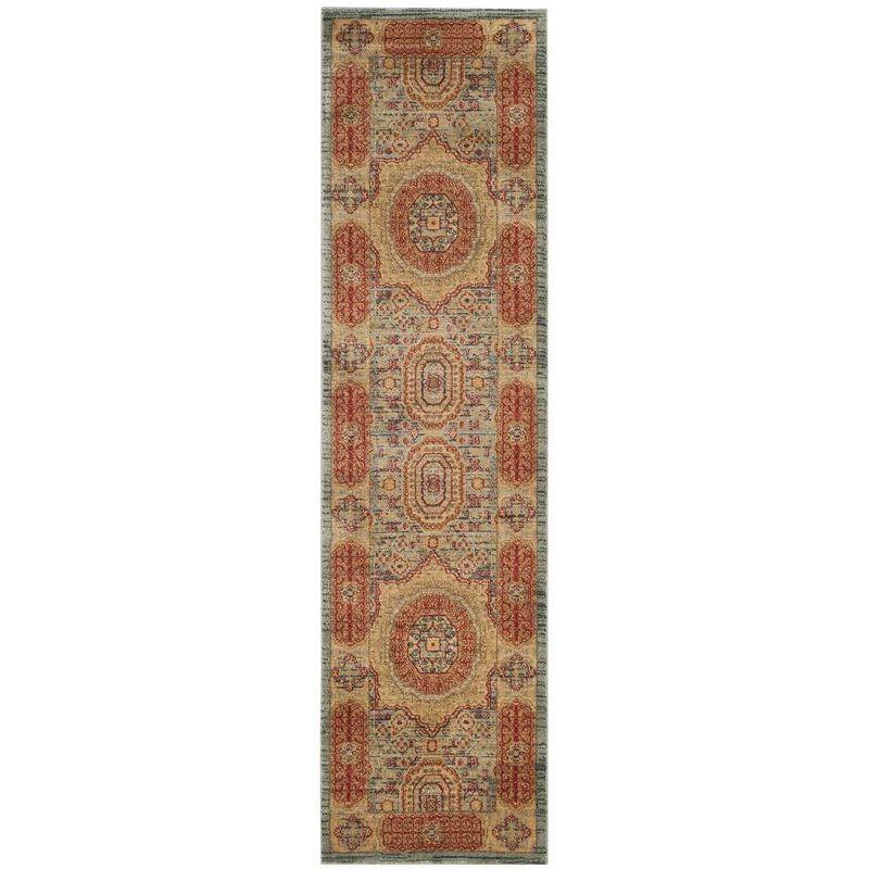 Mahal MAH621 Power Loomed Indoor Runner Rug - Navy/Red - 2'2"x8' - Safavieh.