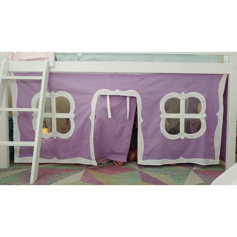 Max & Lily Solid Wood Modern Farmhouse Low Loft Bed, Twin Bed Frame for Kids with 2 Bookcases