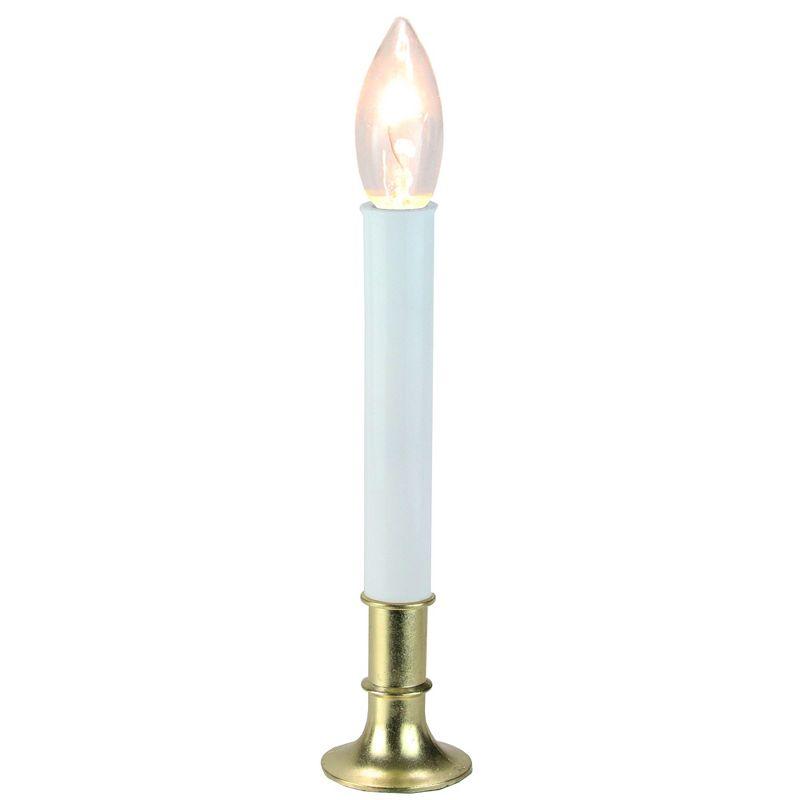 Winter Sparkle 12" White Christmas Candle Lamp with Automatic Sensor