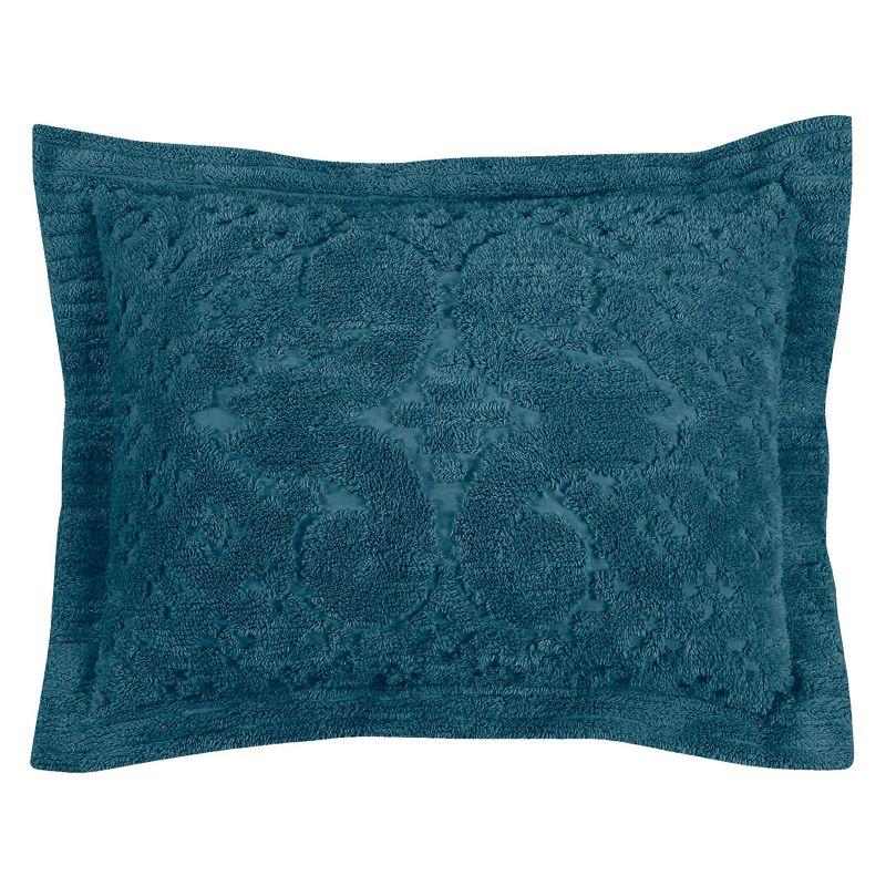 Ashton Collection Chenille Bedspread Set, 100% Cotton Machine Washable Bedding Set, Soft & Breathable Medallion Design Coverlet with Sham, Luxurious All Season Comfort