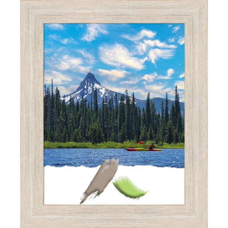 Hardwood Whitewash Narrow Wood Picture Frame 11x14 Inches