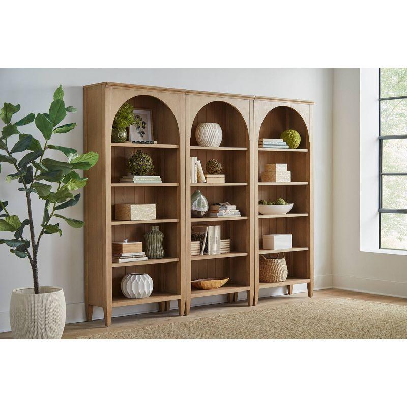 Martin Furniture 78" Modern Wood Open Bookcase Laurel Collection Light Brown: No Assembly, 3-Tier Storage