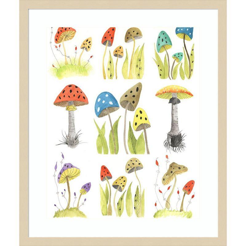 Amanti Art Mushroom Haven Grid by Gayle Martin Legner Wood Framed Wall Art Print