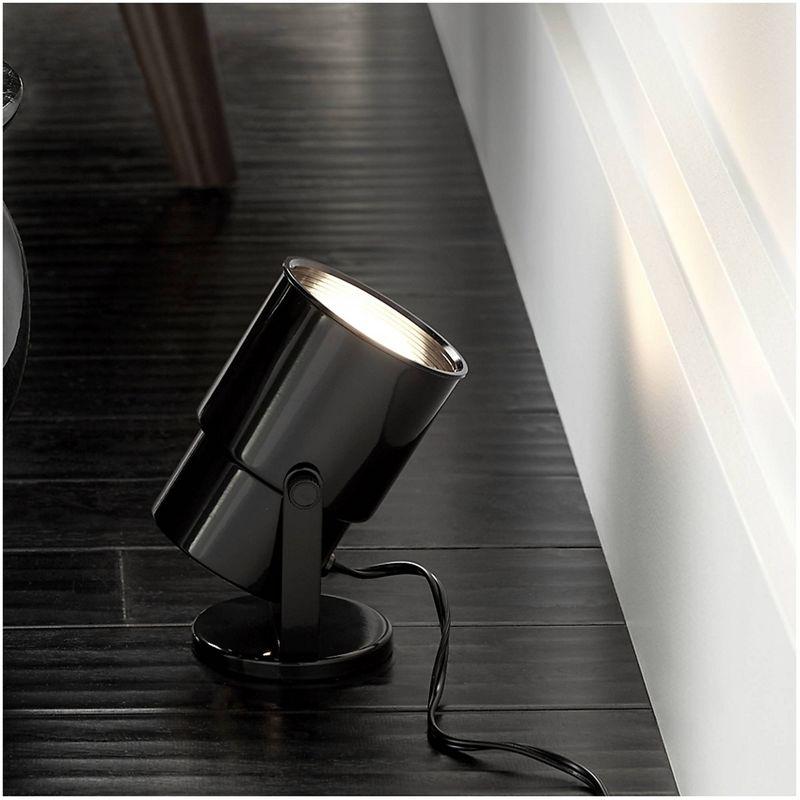 Pro Track Set of 2 Small Uplighting Indoor Accent Spot-Lights Plug-In Directional Adjustable Floor Plant Home Decorative Art Desk Black Finish 8" High