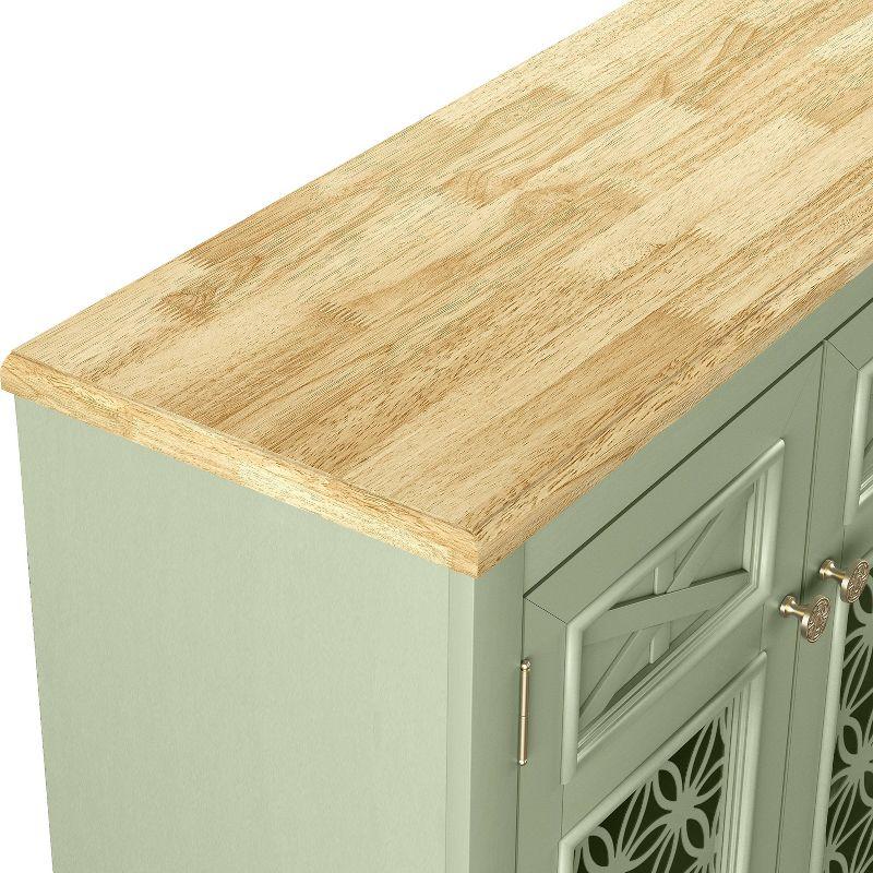 Festivo 57" Vintage Storage Accent Buffet Sideboard Cabinet Green