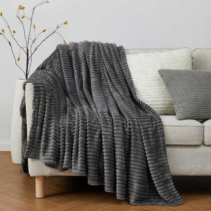 Nestl Cut Plush Fleece Blanket, Lightweight Soft Cozy Blanket, Fuzzy Blankets and Throws for Sofa or Bed