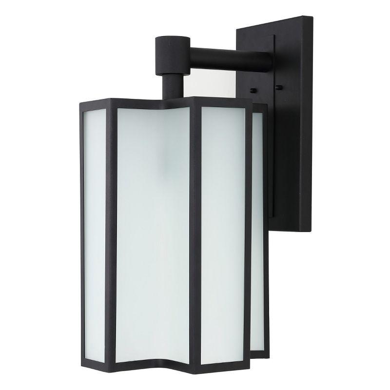 Hyla Black Metal Outdoor Wall Sconce with Clear Glass