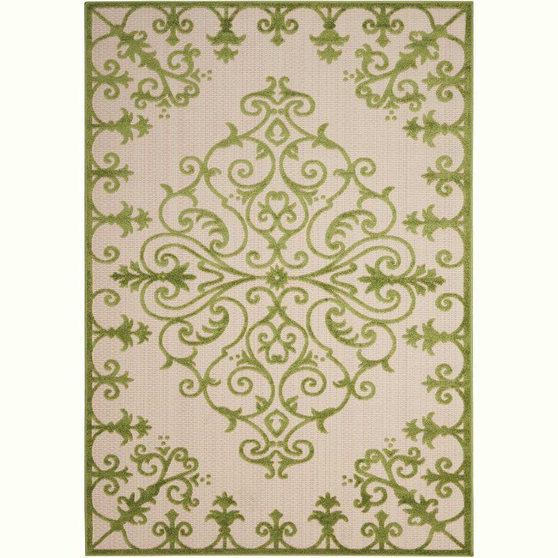 Aloha Green Indoor-Outdoor 3'6" x 5'6" Flat Woven Area Rug