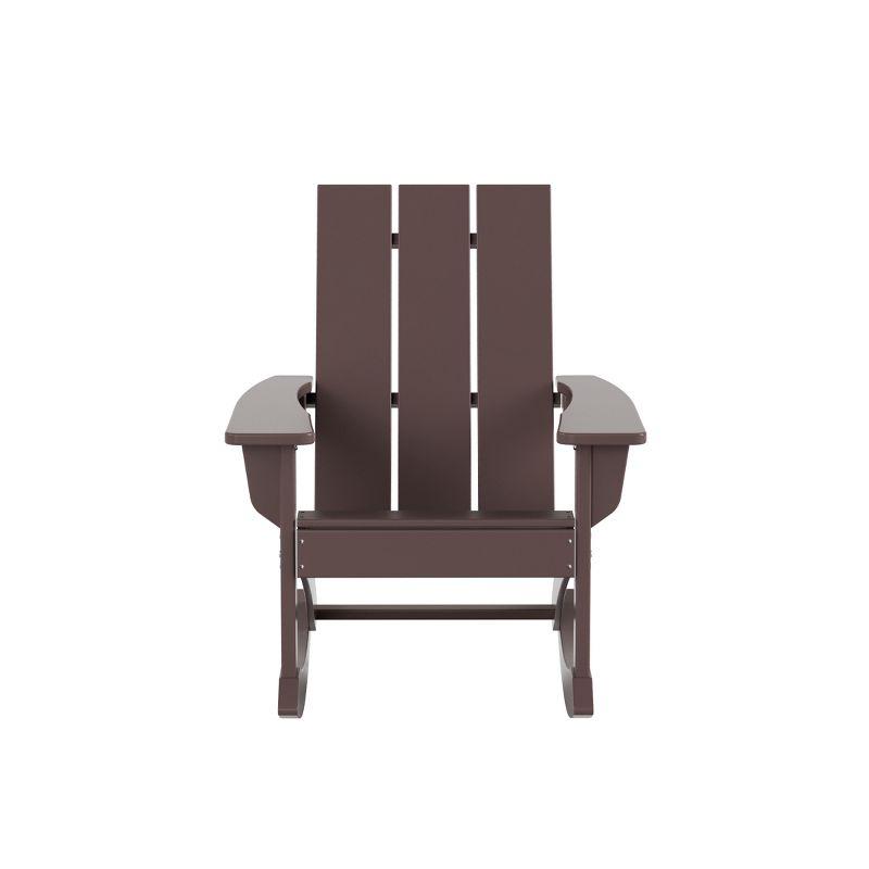 Dark Brown Plastic Adirondack Outdoor Rocking Chair